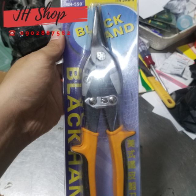 Kéo cắt tôn thạch cao black hand mỏ thẳng 10inch