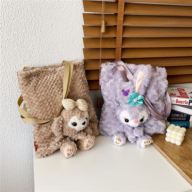 Túi Tote Đeo Vai Cỡ Lớn Hình Thỏ Dailu Nhồi Bông Dễ Thương Hợp Thời Trang Phong Cách Nhật Bản