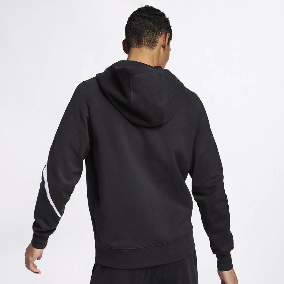 NIKE - Áo khoác nỉ thể thao nam nữ Nike Sportswear HBR Big Swoosh Jacket chính hãng - Đen x Trắng