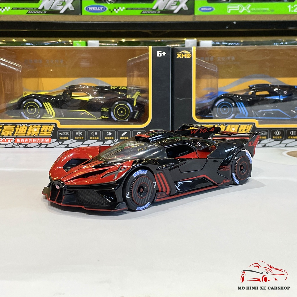 Mô hình xe kim loại siêu xe Bugatti Bolide tỉ lệ 1:24 hãng XHD 3 màu