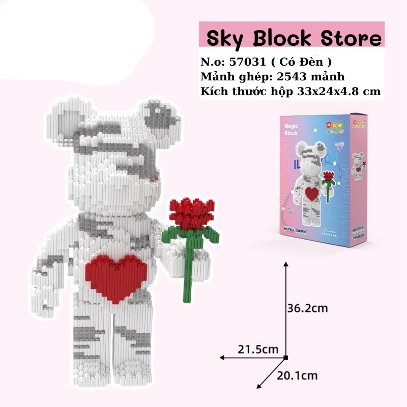 Đồ chơi lắp ráp, đồ chơi lắp ghép 3D mô hình bearbrick 36cm
