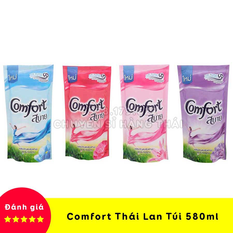 【ƯU ĐÃI】Combo 3 Túi Nước Xả Vải Comfort Thái Lan 580ml (Được Chọn Màu)