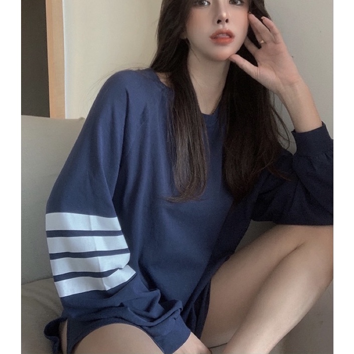 Áo thun from rộng sọc tay Ulzzang