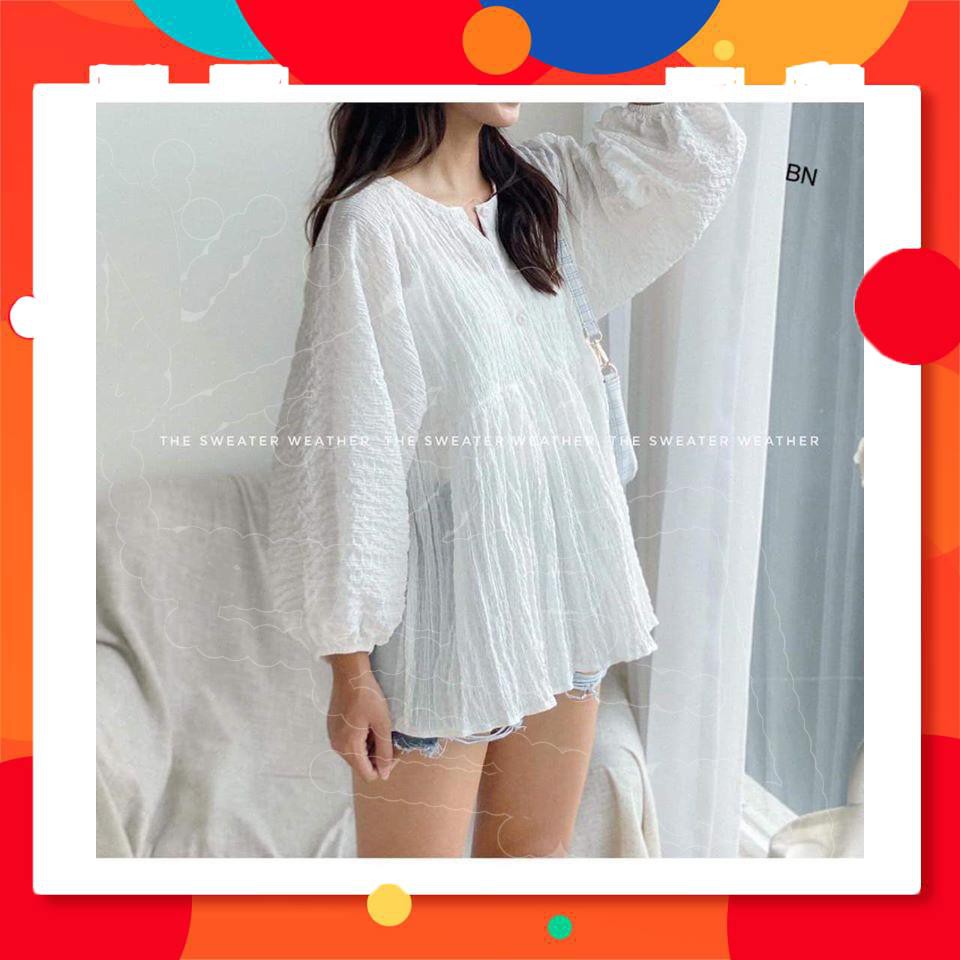 Áo babydoll dài tay cài cúc | BigBuy360 - bigbuy360.vn