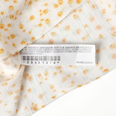 Áo xô hoa bẹt vai tay lỡ phồng F21