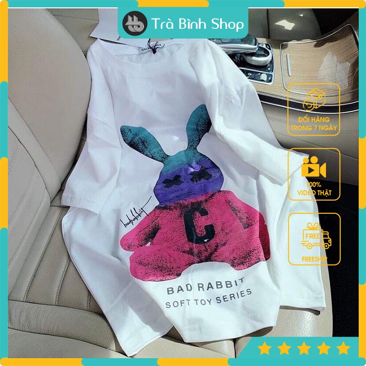 Áo Thun Unisex In 3D Họa Tiết Thỏ Rabit Trẻ Trung Năng Động
