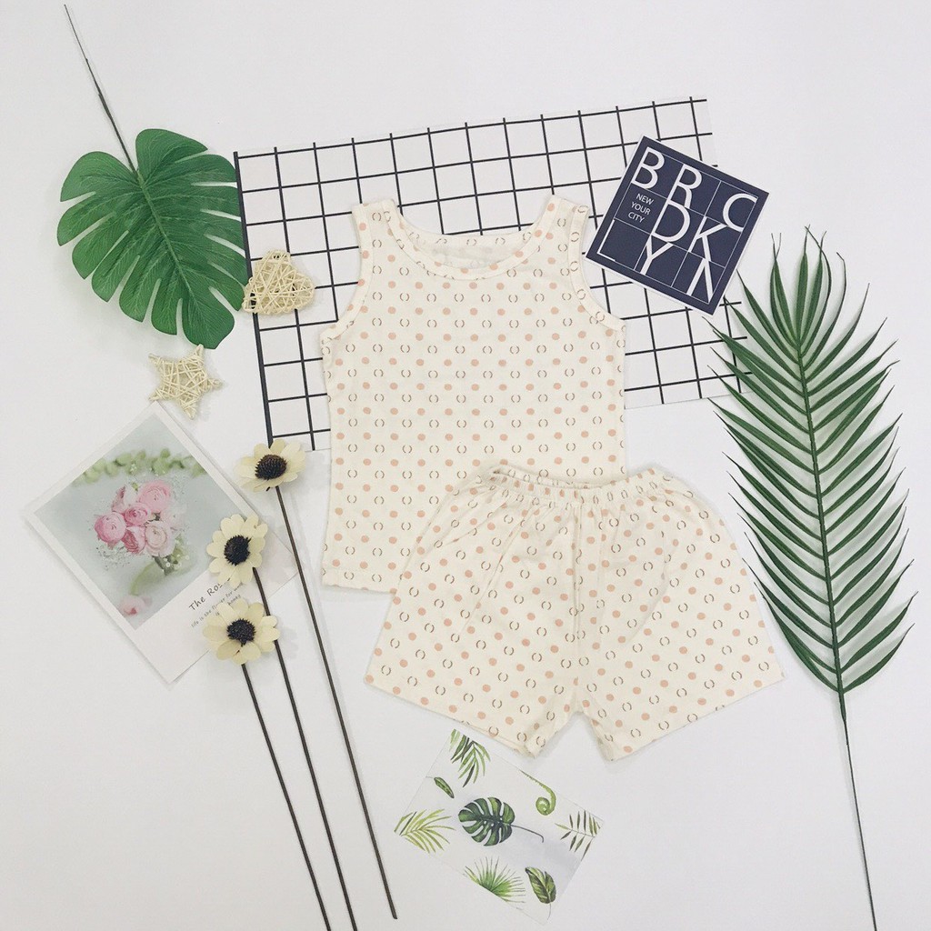 Đồ bộ thun bé gái, bộ ba lỗ cho bé chất cotton, nhiều màu, size 1-5 tuổi - SUNKIDS1