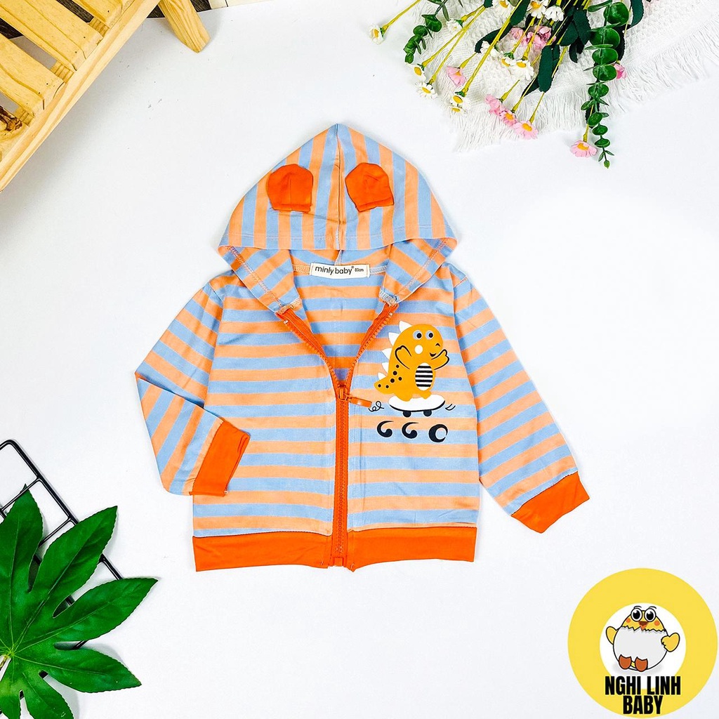 Áo Khoác cho bé gái và bé trai Minly Baby sọc dệt Visco từ 7-28kg - Nghi Linh Baby