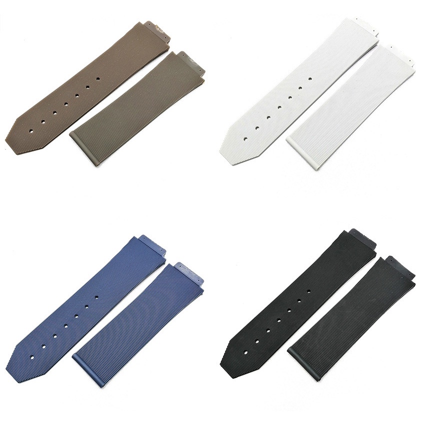 Dây đeo đồng hồ bằng cao su silicon chống nước kẻ sọc 25*19mm