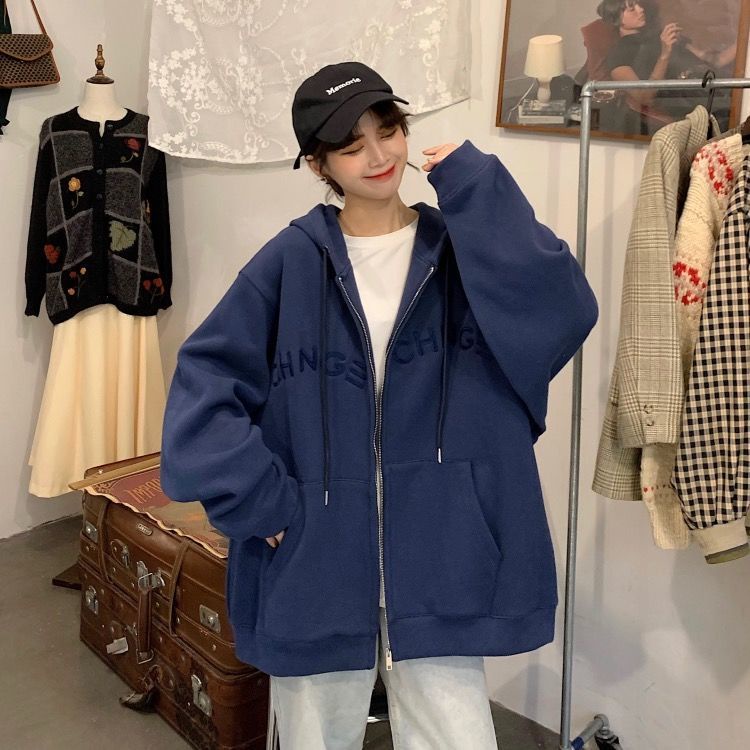 【Yuki】Áo khoác kéo khóa có mũ nhiều màu siêu yêu | BigBuy360 - bigbuy360.vn