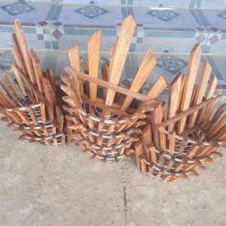 CHẬU LAN GỖ CĂM XE - BÁN NGUYỆT SIZE 30CM
