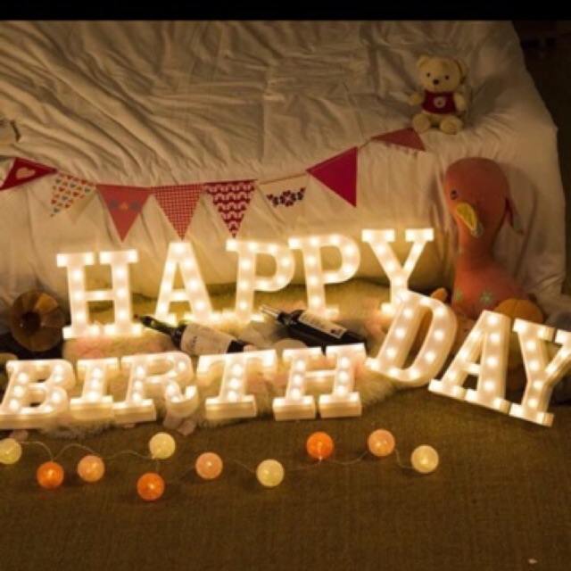 Combo 13 chữ đèn led HAPPY BIRTHDAY trang trí