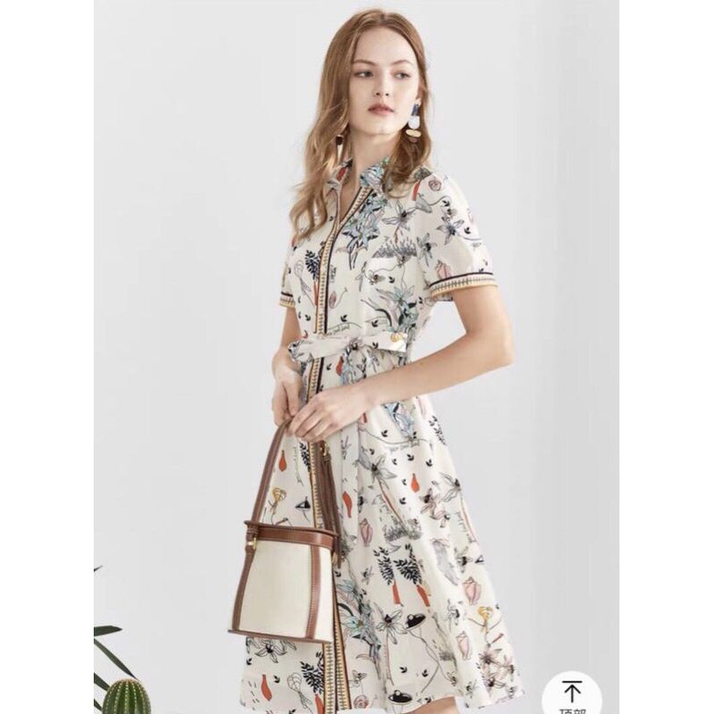 Đầm hoa hoa cột eo Tshop vnxk