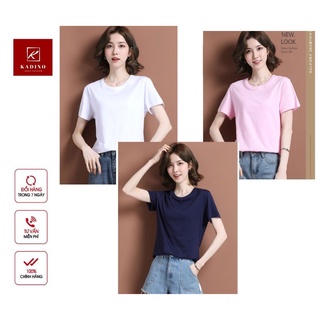 Áo thun nữ cổ tròn basic trơn, áo phông nữ basic chính hãng kadino
