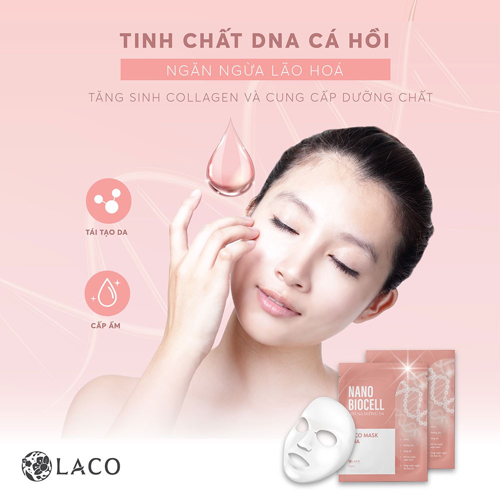 Mặt nạ dưỡng da LACO NANO BIOCELL lên men từ nước dừa tươi nguyên chất cho làn da căng bóng, trắng mịn, hồng hào