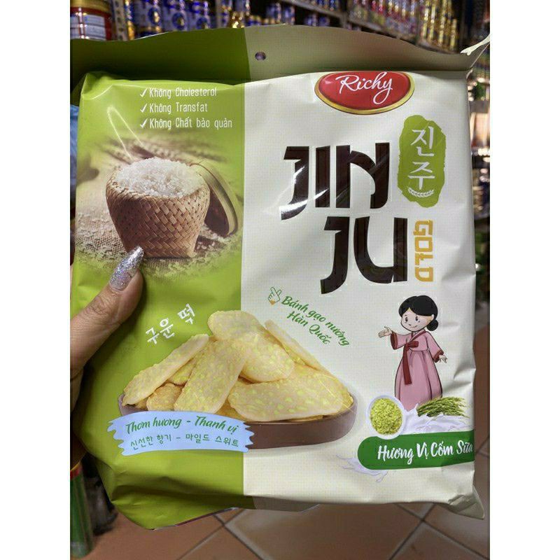 Bánh gạo nướng hàn quốc JINJU( vị cốm sữa ) túi 145g