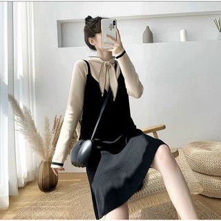 [Sale sốc] Váy len bầu công sở mùa đông CAA (freesize)