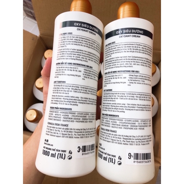[Chai 1000ml] Oxy Trợ Nhuộm Siêu Dưỡng Lavox Nano Complex (3%, 6%, 9%, 12%)