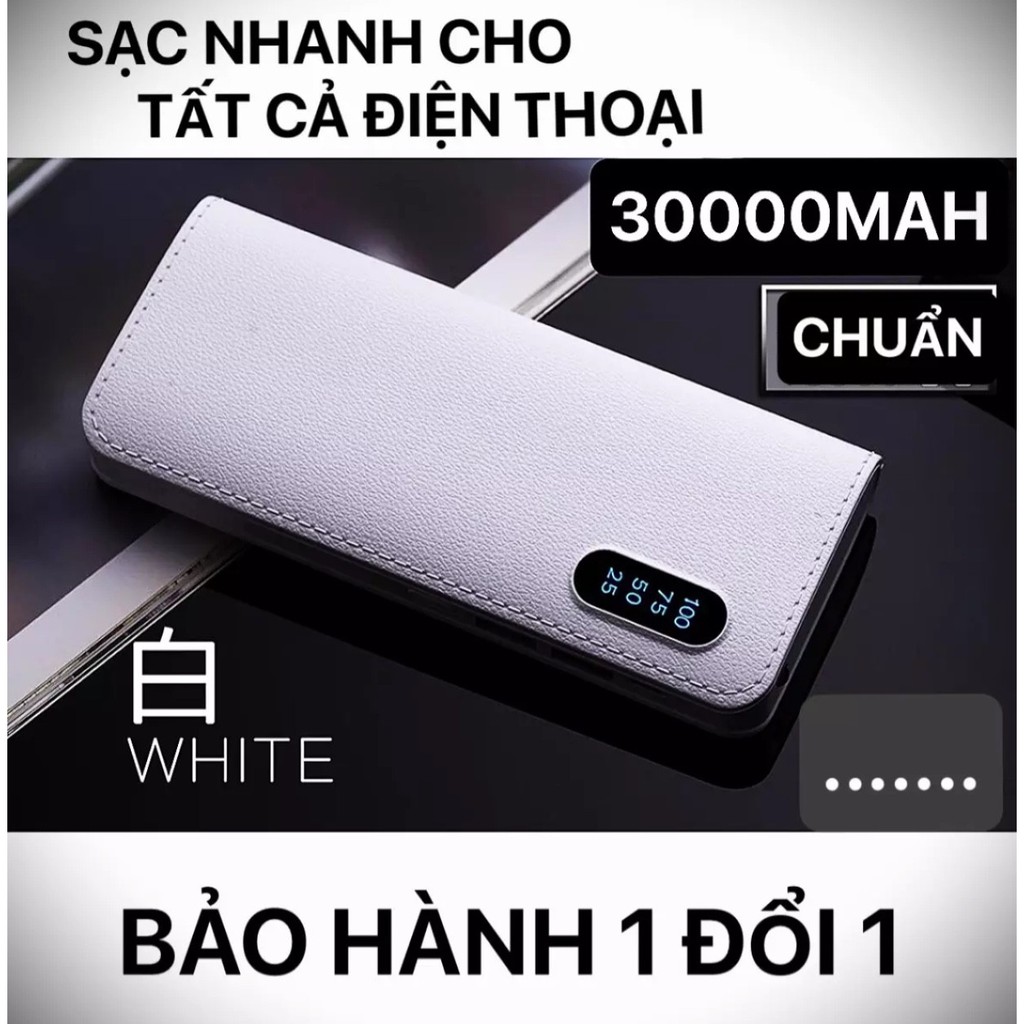 Sạc dự phòng vỏ da 30000mah  FREE SHIP  Pin dự phòng POWER BOX Vỏ Da Sang Trọng sạc cực nhanh