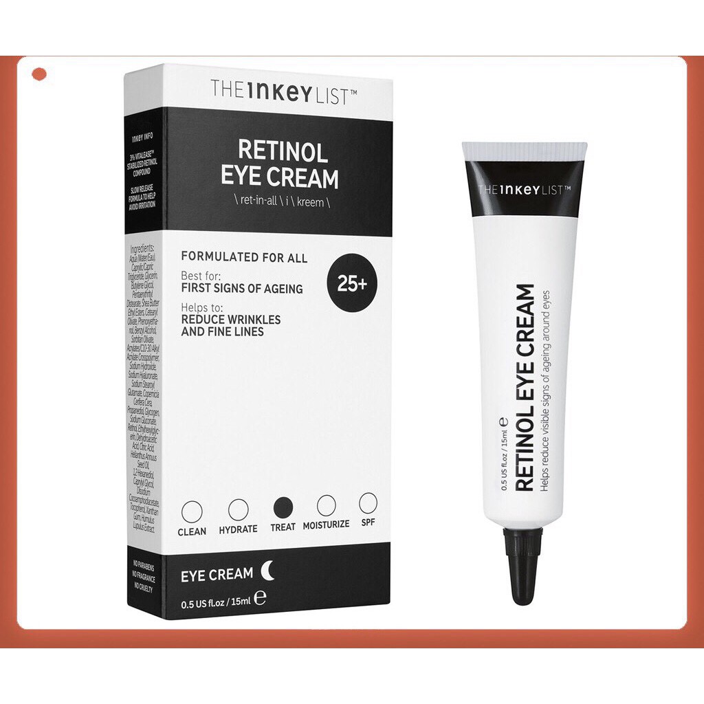 Kem mắt The INKEY List Brighten-I Retinol Caffein Eye Cream 15ml