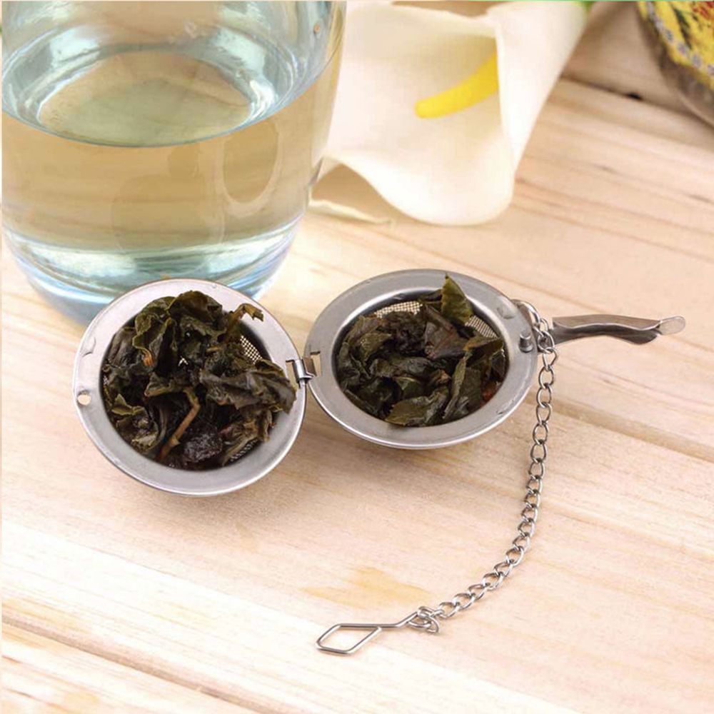 Dụng cụ lọc trà và gia vị dạng bóng lưới gắn dây xích khóa thiết kế tinh tế bằng thép không gỉ dùng trong nhà bếp