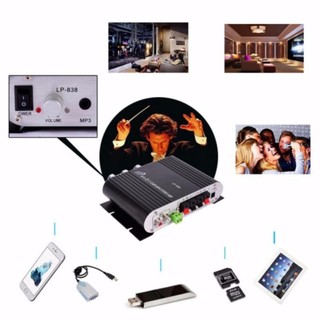 Ampli mini 12V Lepy LP-838 Chơi trong Nhà, Dã Ngoại  