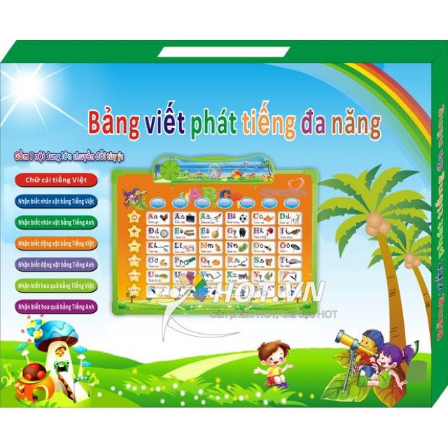 Bảng chữ cái điện tử thông minh 11 chủ đề,Bảng học chữ cái đa năng cho bé