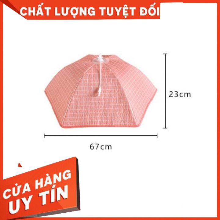 Lồng bàn giữ nhiệt gấp gọn cỡ lớn 6 cạnh có khung chống bụi và côn trùng bền đẹp [LOẠI TO ĐẸP]