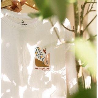 Áo thun in trắng đen cotton 🍄Cottagecore 🍄