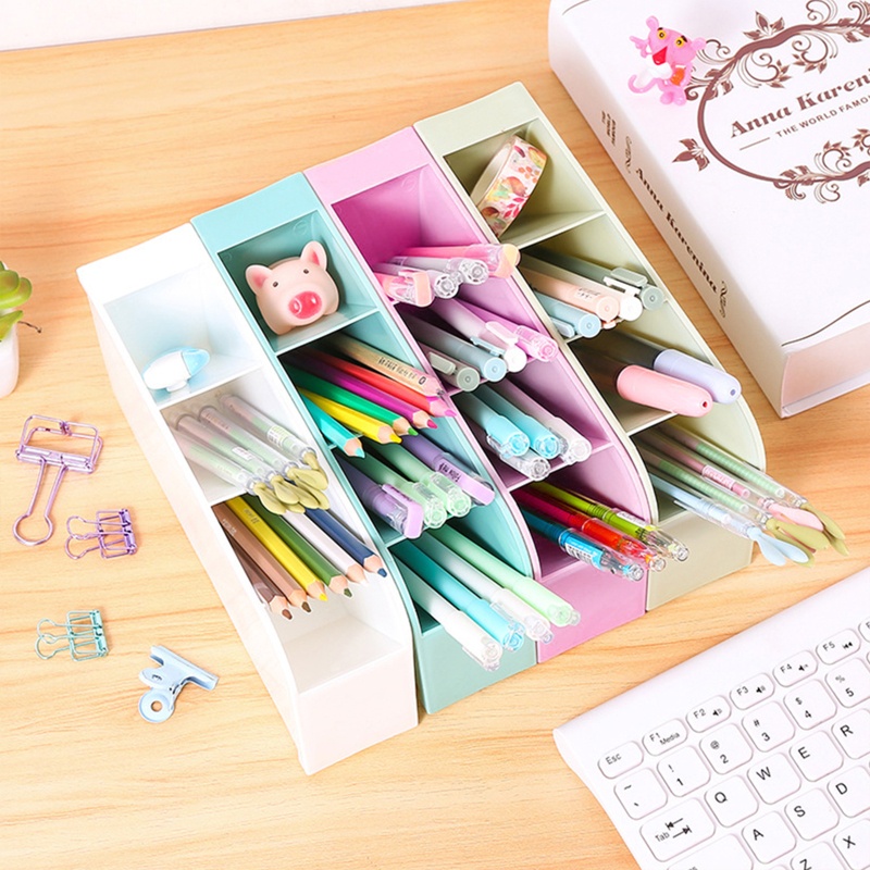 Giá Đỡ Bút Chì Màu Thiết Kế Chia 4 Ngăn Tiện Lợi