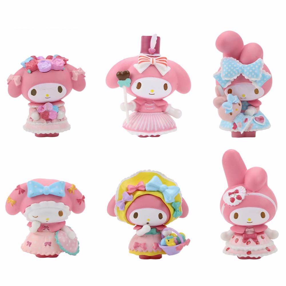 Set 6 tượng để bàn trang trí mô hình nhân vật hoạt hình Kuromi My Melody đáng yêu