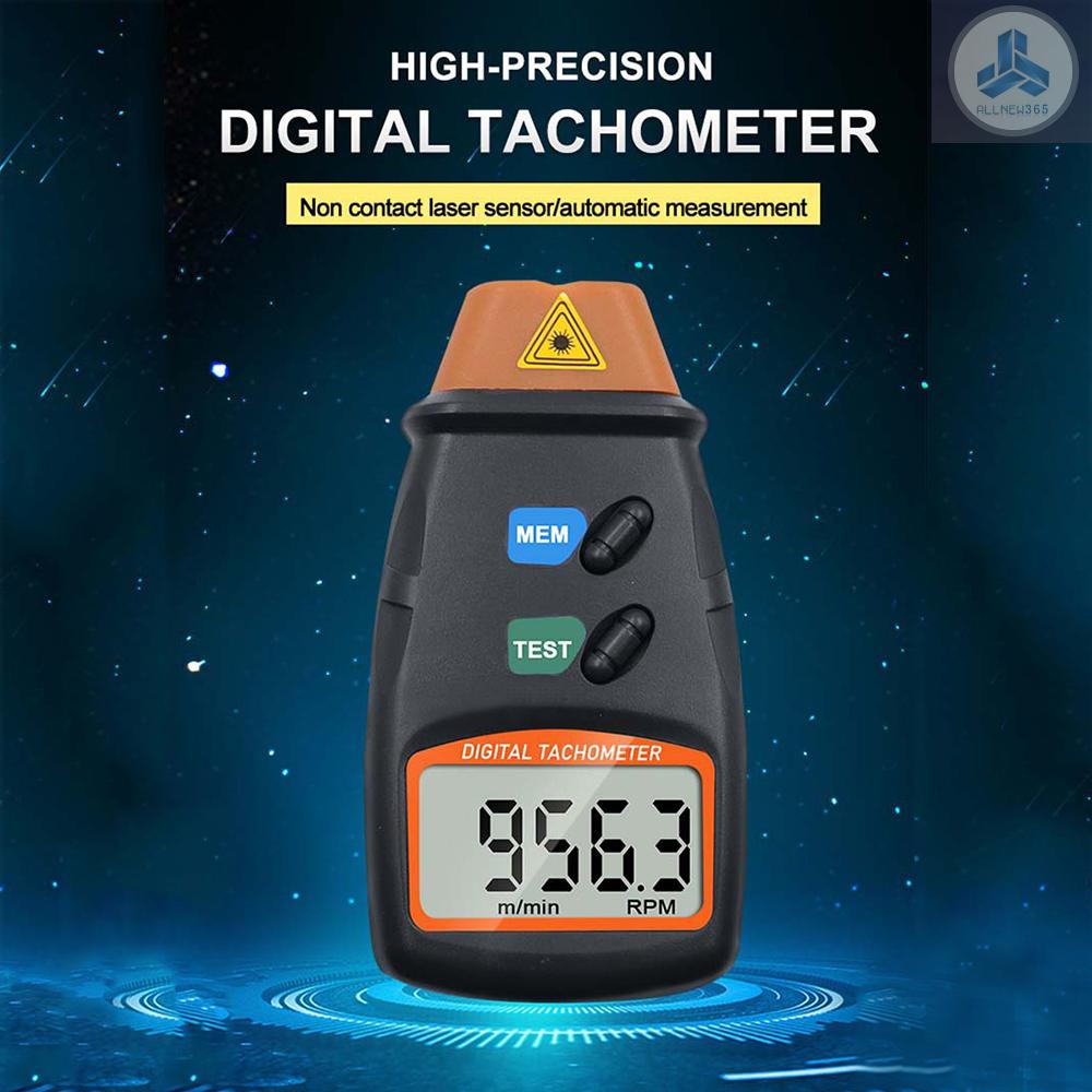 Máy Đo Tốc Độ Bằng Laser Cầm Tay Không Tiếp Xúc 2.5-99999RPM Kèm Túi Vải Cho Máy Giặt/Máy Giặt/Xe Hơi VN26