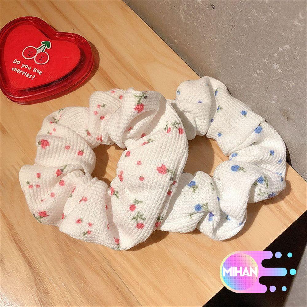 Dây buộc tóc họa tiết hoa thiết kế phong cách retro Hàn Quốc xinh xắn đơn giản