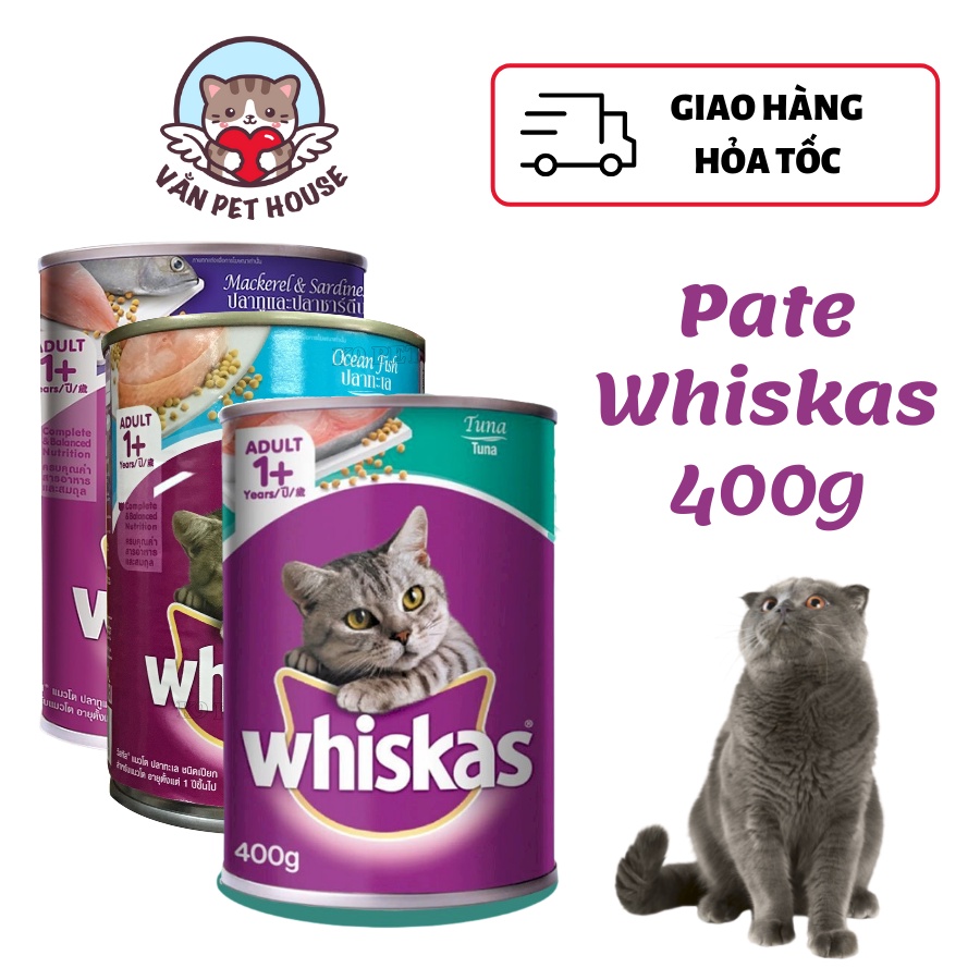 Pate Whiskas Cho Mèo Lon 400g Vị Cá Biển Cá Ngừ