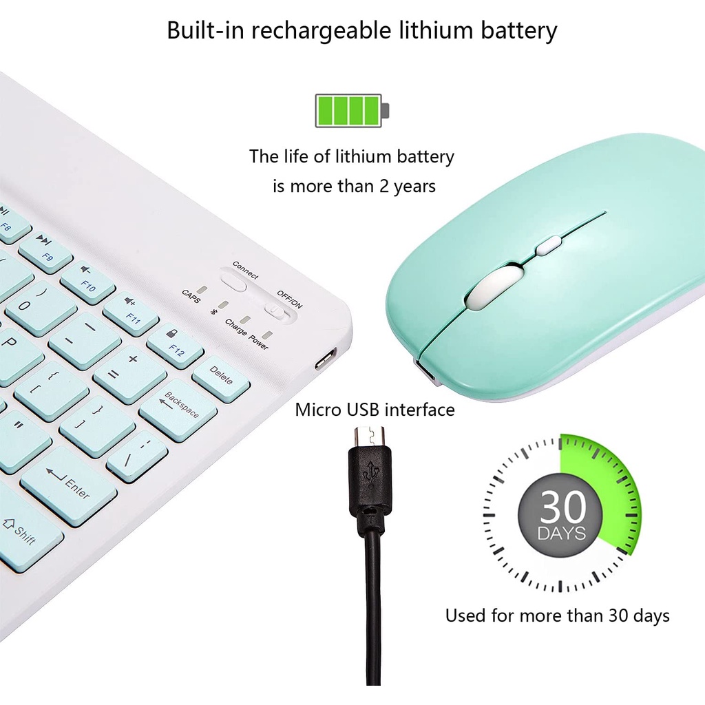 Bàn PhíM Bluetooth 2.4Ghz + ChuộT Bluetooth Không Dây 2.4Ghz Cho iPad / ios / android / MáY TíNh BảNg / desktop / ĐiệN ThoạI / ĐiệN ThoạI