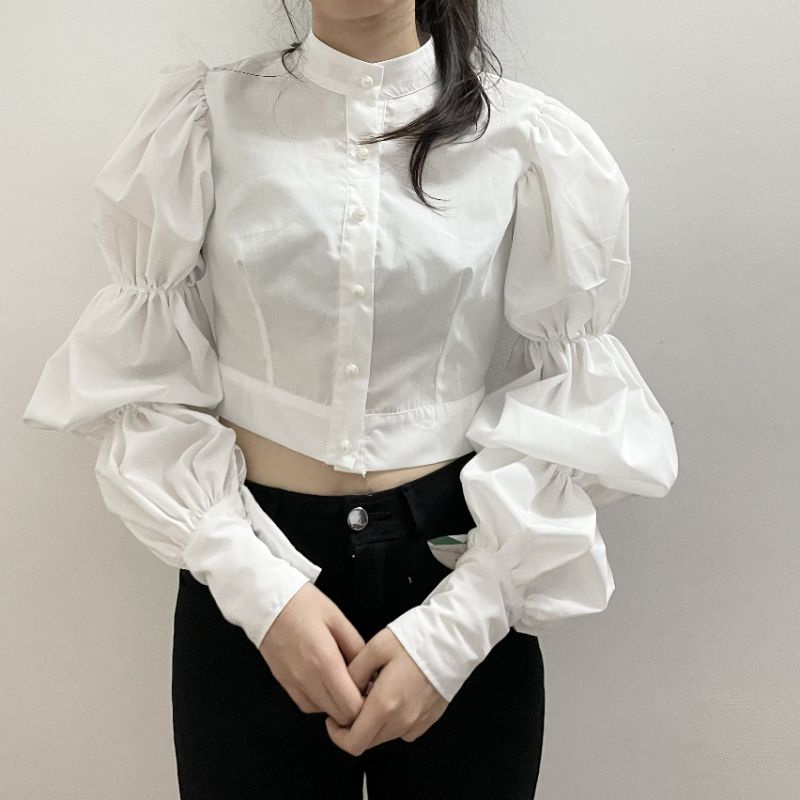 (SẴN) Lala.Clothing Áo sơ mi ngắn tay phồng M60