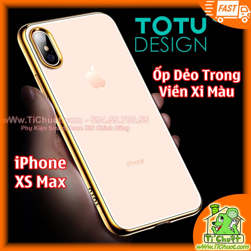 Ốp lưng iPhone XS MAX Totu Dẻo Viền Xi Màu