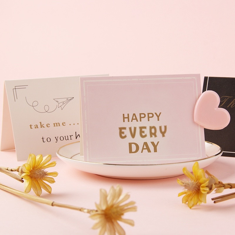 Thiệp sinh nhật - cảm ơn chúc mừng gắn phụ kiện xinh