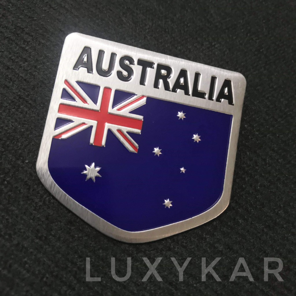 Sticker nhôm cờ nước Úc hình khiên