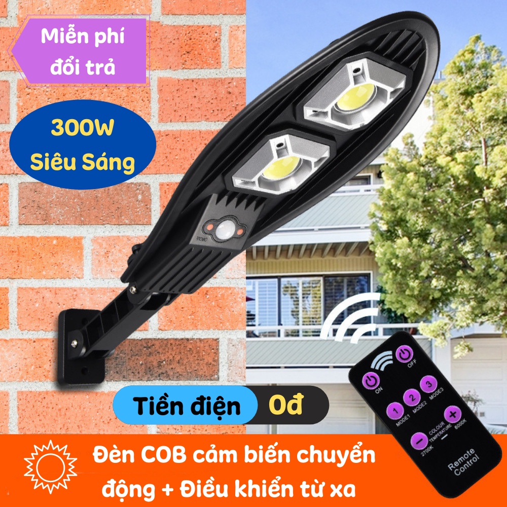 Đèn Năng Lượng Mặt Trời Cảm Biến Chuyển Động 300W Có Điều Khiển Từ Xa Tiện Lợi ATILA SHOP