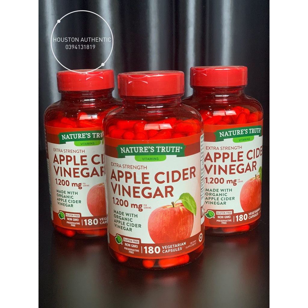 Viên giấm táo giảm cân Apple Cider Vinegar 1200mg 180 viên _ Live mua hàng tại Mỹ