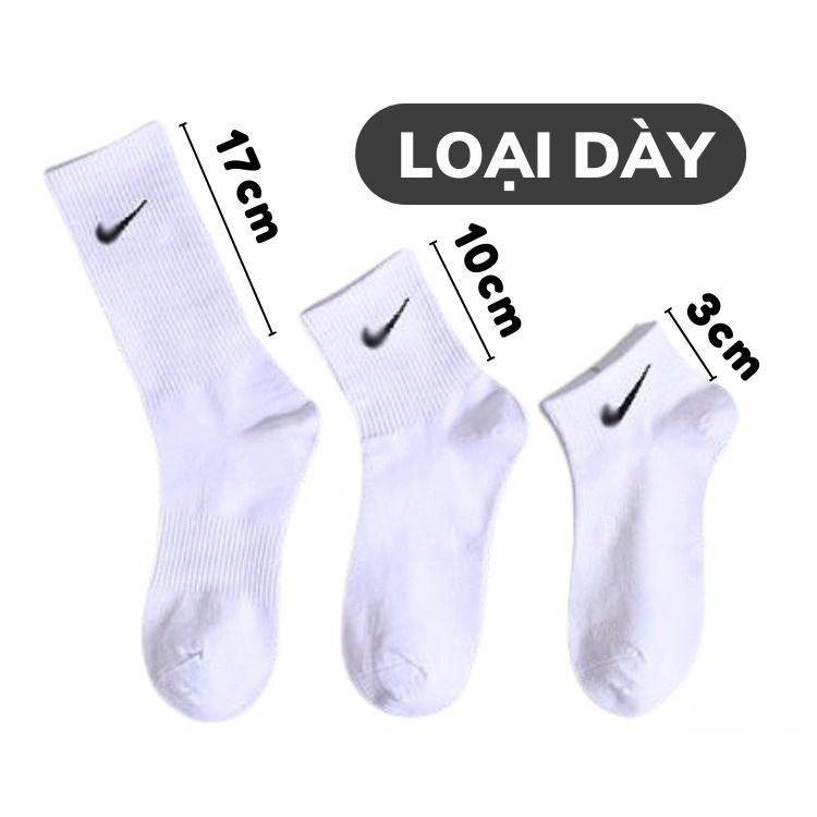 Tất Vớ Nike Trắng Đen Nam Nữ Thể Thao Cổ Ngắn Cổ Trung Cổ Cao Vải Dệt Kim Unisex - Subo Shop
