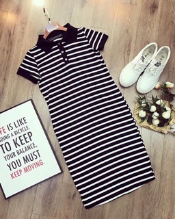 Váy cotton kẻ body