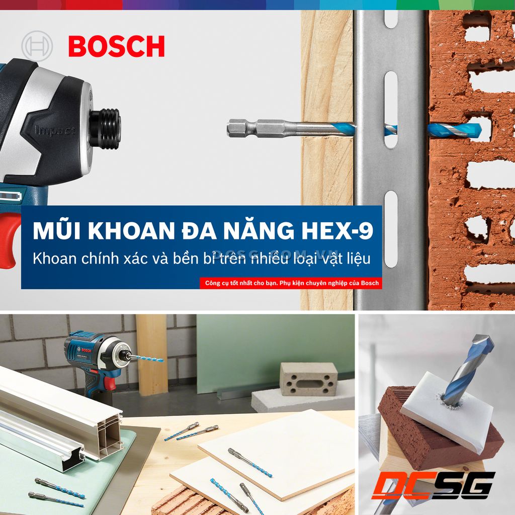 Mũi khoan đa năng chuôi lục giác HEX-9 MultiConstruction BOSCH (chọn size mũi) | DCSG