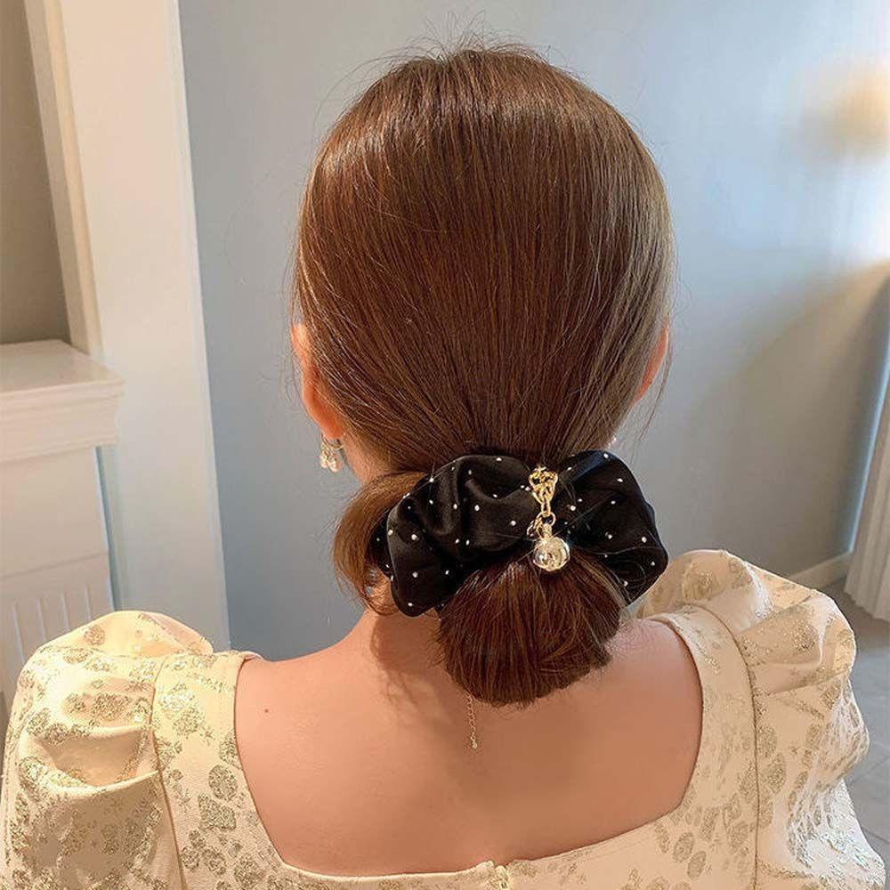 IVORY Dây Buộc Tóc Vải Lụa Satin Cỡ Lớn Thiết Kế Đơn Giản Ngọt Ngào Cho Nữ