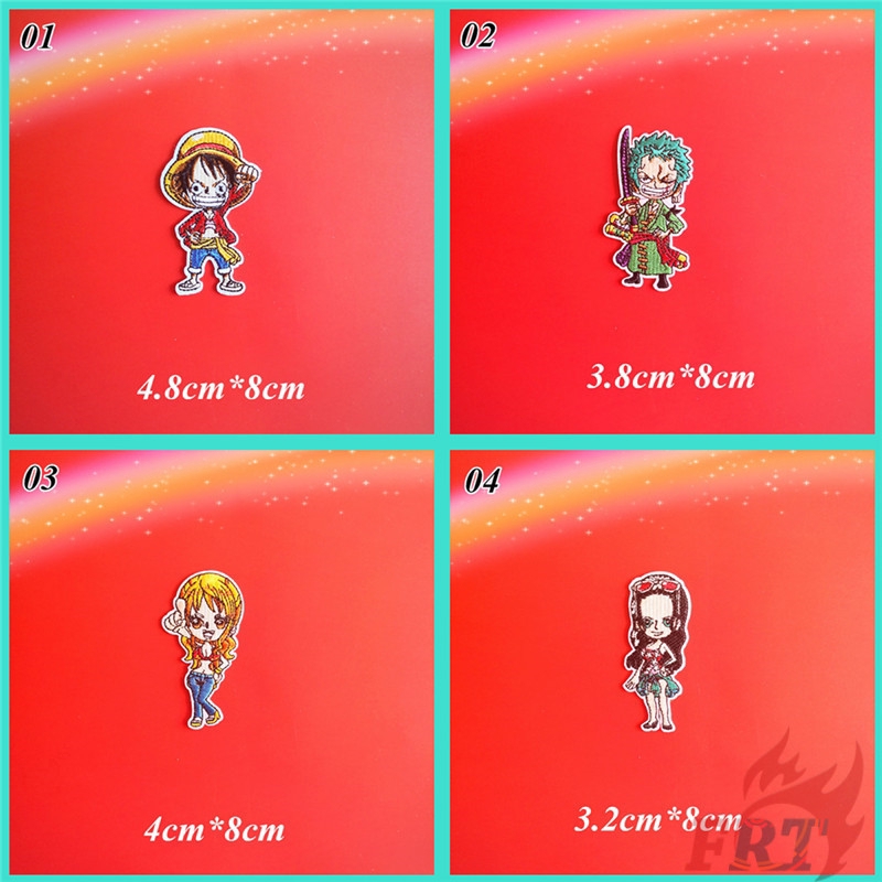 ☠ Miếng Vá Hóa Trang Nhân Vật Hoạt Hình One Piece ☠ 1 Miếng Vá Ủi Quần Áo Hình Huy Hiệu Size S-4