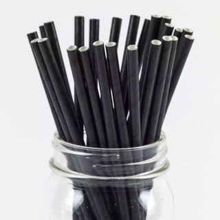 Ống hút giấy phi 6 đen ( 100 ống / 1 túi)