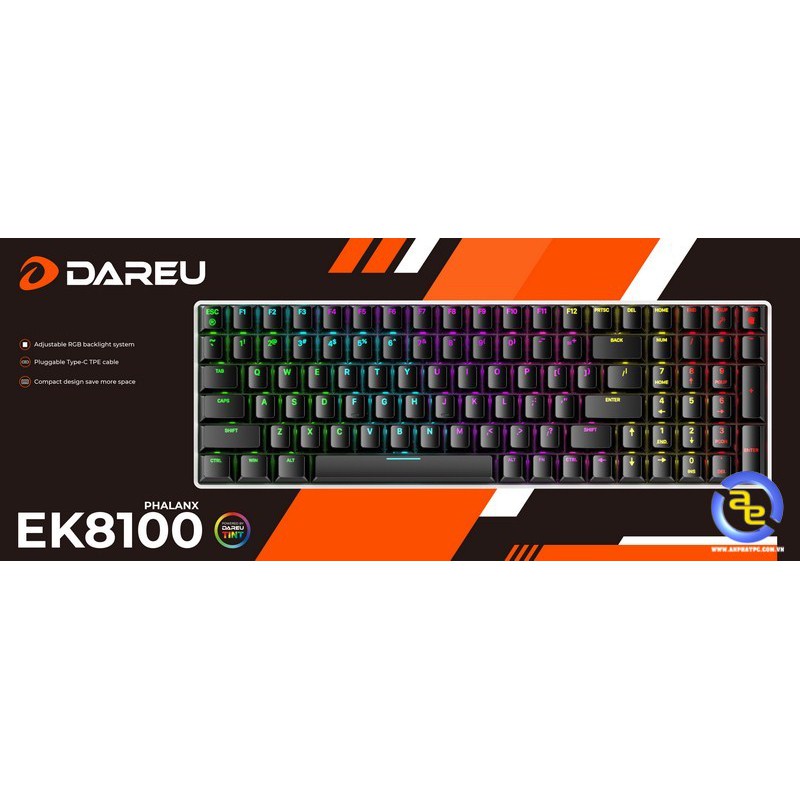 Bàn phím cơ DareU EK8100 RGB Chính hãng BH 24 tháng