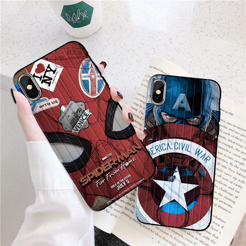 Ốp điện thoại AVENGERS Spider-man và Captain cho iPhone 6/6s/6plus/6sPlus/7Plus/8Plus/X/Xs PT-236