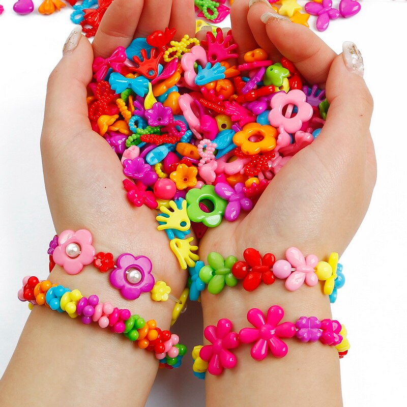 Hạt nhựa acrylic hình học hoạt hình nhiều màu dành cho làm trang sức thủ công diy